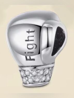 Silver & Sparkle Fight Boxing Glove Charm